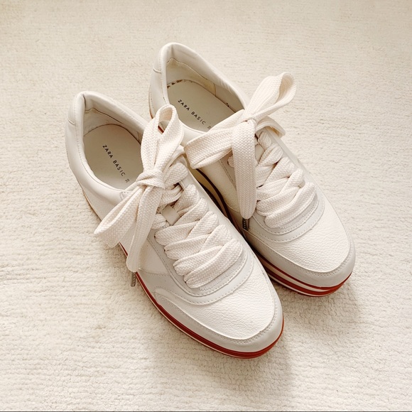 SOLD OUT ONLINE - ZARA Platform Sneakers in White - Picture 5 of 8